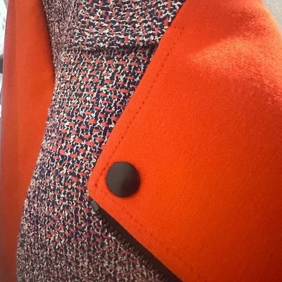 🧥NWOT CLASSIQUE ENTIER SHORT TWEED AND ORANGE JACKET🧥 - Picture 6 of 13